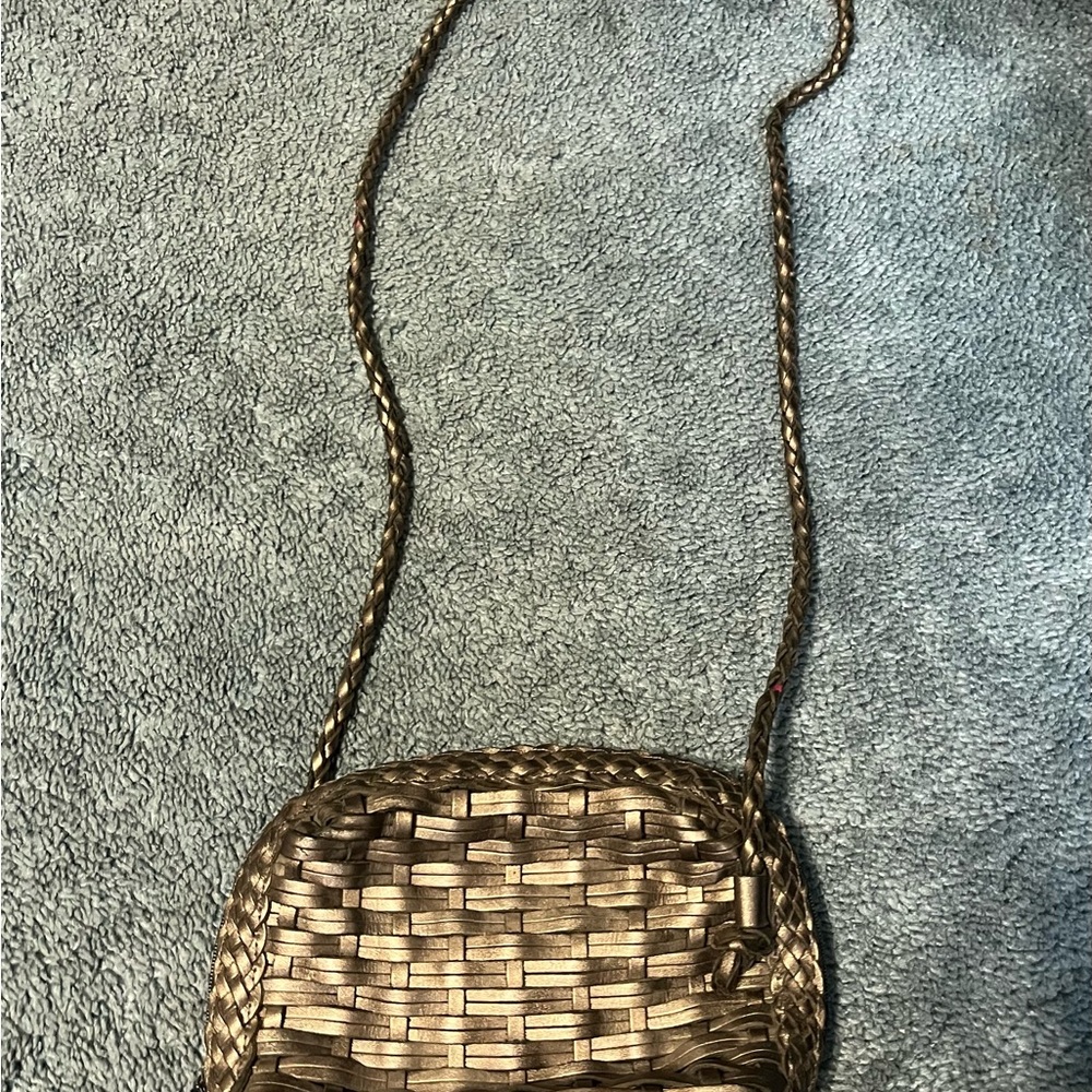 Woven Bronze Crossbody Bag
